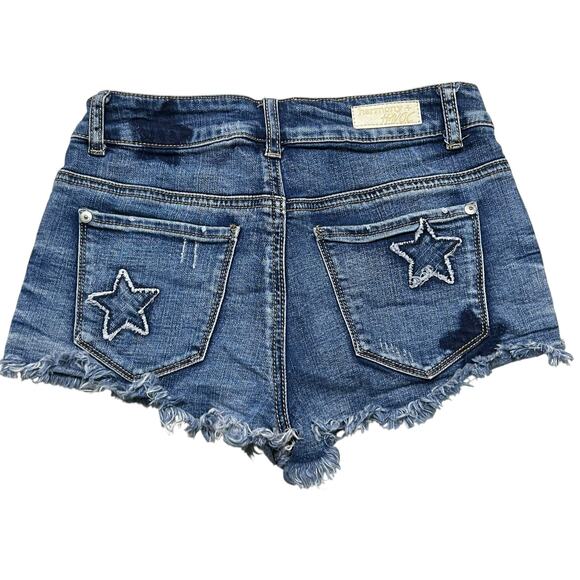 Harmony + Havoc Stars Design Denim Shorts - Dark Blue Wash - size 1 - Picture 3 of 9